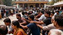 Crowd and queue management in Guruvayoor Sree Krishna Temple.