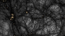 A simulation of the formation of dark matter structures from the early universe until today. Ralf Kaehler/SLAC National Accelerator Laboratory, American Museum of Natural History