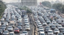 Delhi traffic air pollution
