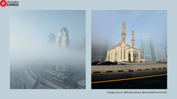 Dubai fog Burj Khalifa missing