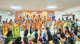 BJP sweeps UT polls, Gujarat BJP sweeps UT polls, Gujarat BJP, Surat, Dadra Nagar Haveli, Daman & Diu, Municipal Councils, District Panchayat, Indian express news, current affairs