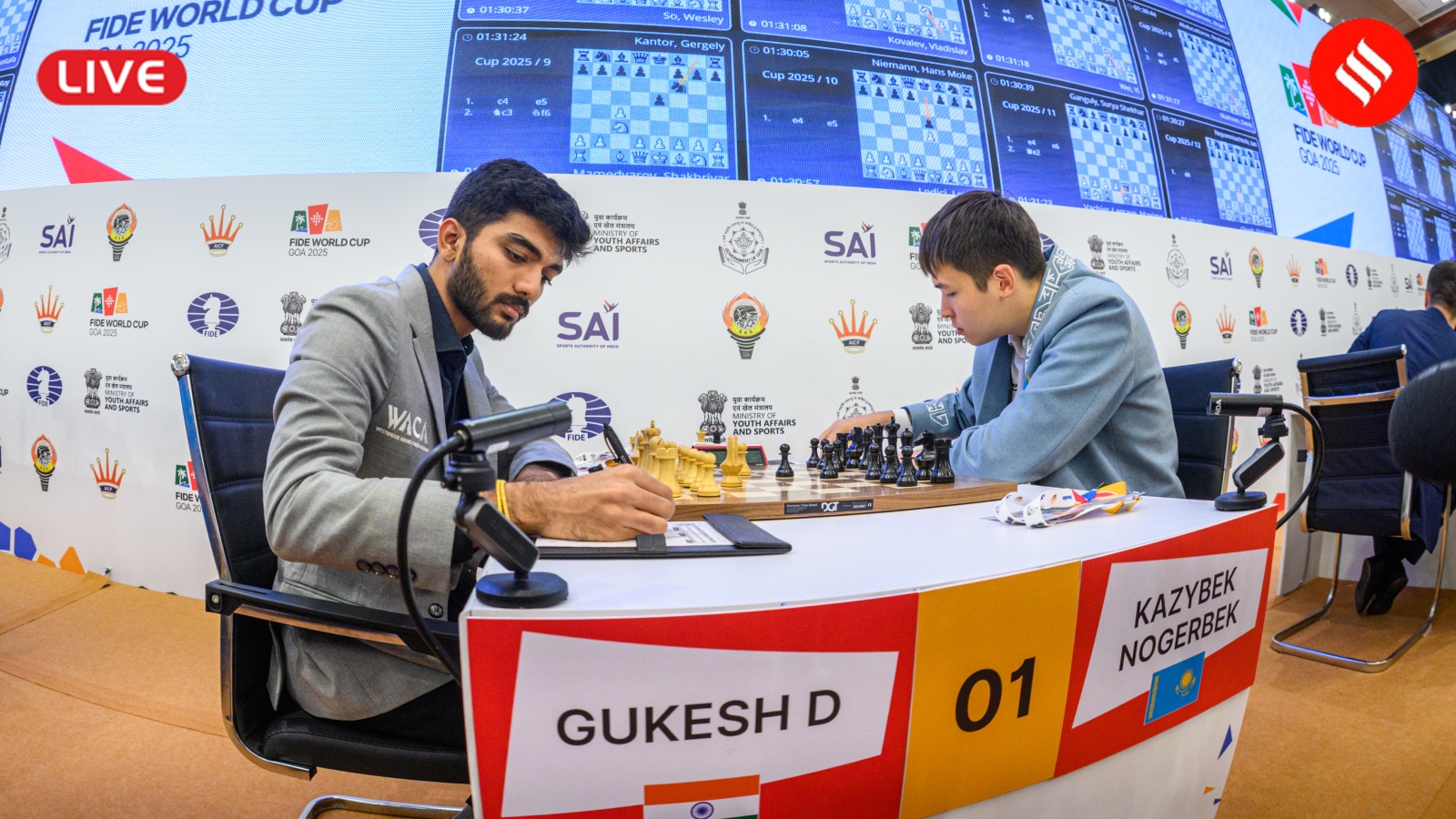 Chess World Cup LIVE Updates, Round 2 Game 1: Gukesh, Pragg & Nihal forced to share points; Arjun Erigaisi wins; Live Boards