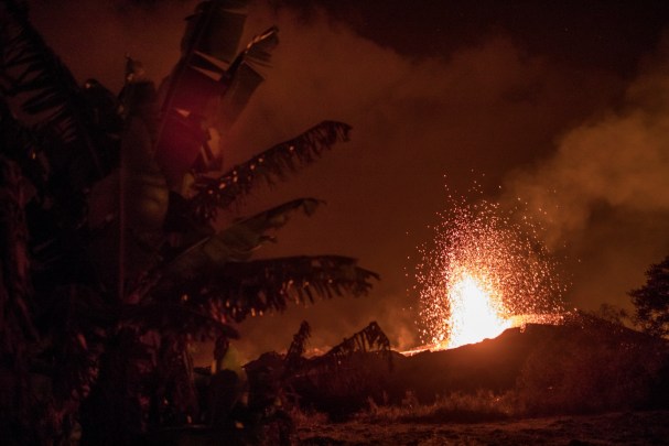 Lava flows from a Kilauea volcano fissure in Kapoho, Hawaii, May 18, 2018. (Tamir Kalifa/The New York Times)