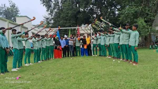 Association officials secured 50 hockey sticks in 2022 and persuaded a Catholic priest at a convent school to lend them the grounds for training. (Source: Jamtara District Hockey)