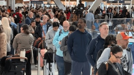 US Government shutdown: Travelers wait in long security lines at George Bush Intercontinental Airport, Monday, Nov. 3, 2025, in Houston. (AP Photo Lekan Oyekanmi)