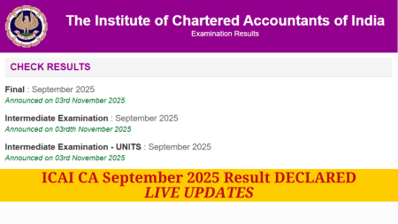 ICAI CA September 2025 Result LIVE Updates -- Scorecards aticai.nic.in/caresult (Website screengrab)