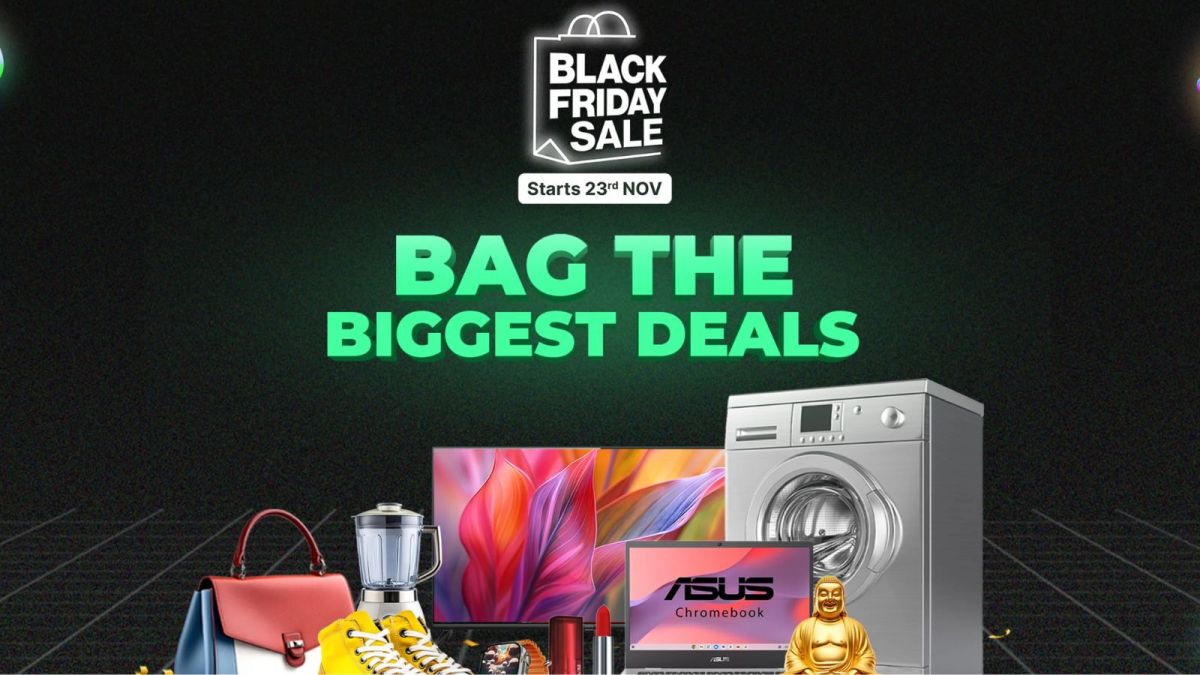 Flipkart Black Friday Sale 2025 banner advertisement has an Asus Chromebook laptop, suggesting that it will be available at a discounted price during the sale. Room heaters and geysers, and essential wintertime electronics will also be offered at a reduced cost. (Image: Flipkart)