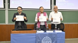 From left to right : Prof Anindya Chakrabarti, Chairperson of Blended MBA in BA & AI; Prof Bharat Bhasker, Director IIM Ahmedabad; and Prof Diptesh Ghosh, Dean of Programmes launched the Blended MBA in Business Analytics and AI programme at IIMA today (Image: IIM Ahmedabad)
