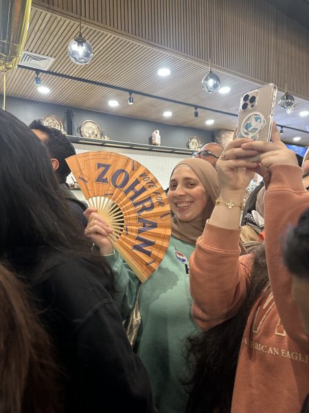 At the watch party at Moka & Co, a Yemeni cafe in Astoria, Queens. Credit: Surbhi Gupta 