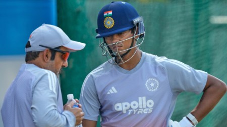 IND vs SA 2nd Test Live Cricket Streaming: India's chief coach Gautam Gambhir, left, talks to Yashasvi Jaiswal during a practice session at net ahead of the second Test between India and South Africa in Guwahati. (AP Photo)