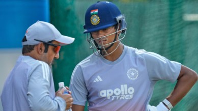 IND vs SA 2nd Test Live Cricket Streaming: India's chief coach Gautam Gambhir, left, talks to Yashasvi Jaiswal during a practice session at net ahead of the second Test between India and South Africa in Guwahati. (AP Photo)