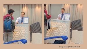 In the now-viral video, an IndiGo passenger can be seen talking to the staff member before checking in