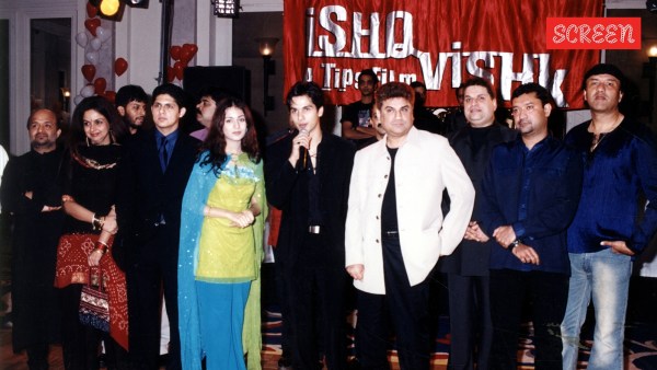 Vishal Malhotra at the music launch of Ishq Vishk (2003), with Amrita Rao and Shahid Kapoor.