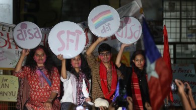 AISA-SFI-DSF, JNUSU polls, Jawaharlal Nehru University’s Student’ Union, Jawaharlal Nehru University (JNU), delhi news, India news, Indian express, current affairs