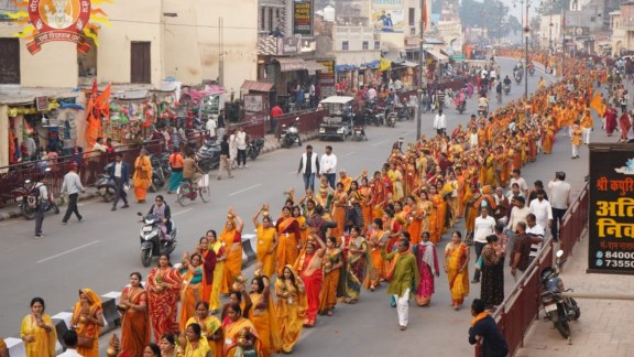 Kalash Yatra begins, Ayodhya Ram Temple flag-hoisting event, Ram Temple flag-hoisting event, Lucknow news, Uttar pradesh news, Indian express, Current affairs