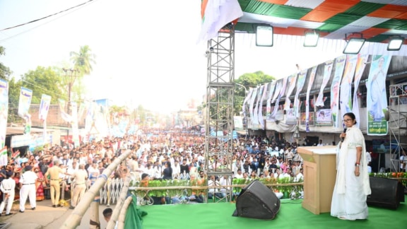 Bengal Chief Minister Mamata Banerjee predicted the BJP's 2029 defeat, vowing to "shake the nation" after the 2026 state polls. (Credit: AITC)