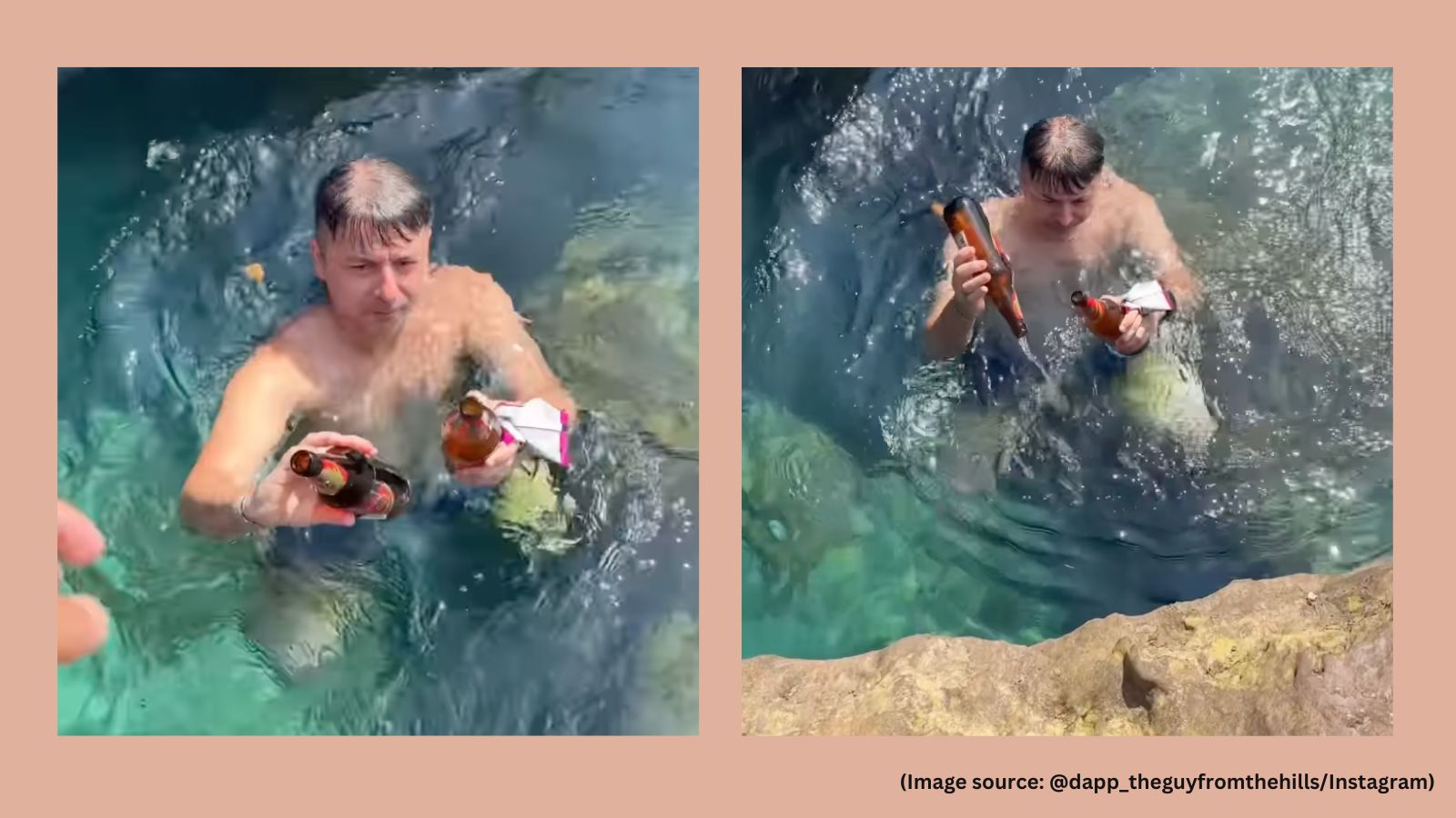 Portuguese tourist cleans littered pool in Meghalaya