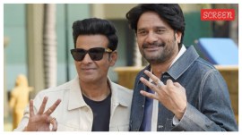 Manoj Bajpayee and Jaideep Ahlawat during the promotions of The Family Man season 3.