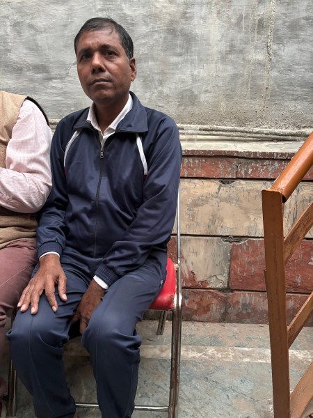 Mukesh Kumar Saini (45) says he is not sure his name is in the revised list of allottees. (Express Photo by Sohini Ghosh)
