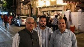 Mohammed Zahir-ul-Haq Shaikh with his son Saad and brother Mohammed Iftekhar Shaikh. Express photo by Sankhadeep Banerjee