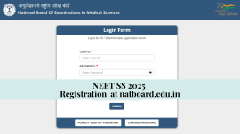 NEET SS 2025 registration begins today at natboard.edu.in (Website screengrab)