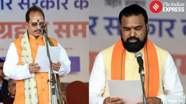 Samrat Choudhary and Vijay Kumar Sinha take oath as the two Deputy Chief Ministers of Bihar