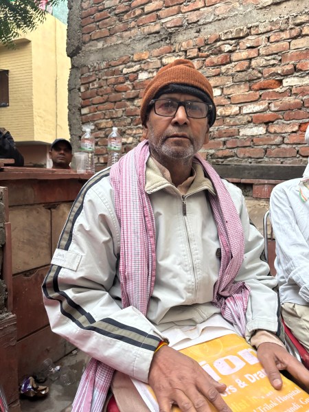 Nand Kishore (65) has been making the rounds of the High Court court since 1993, seeking possession of the land allotted in 1983. (Express Photo by Sohini Ghosh)