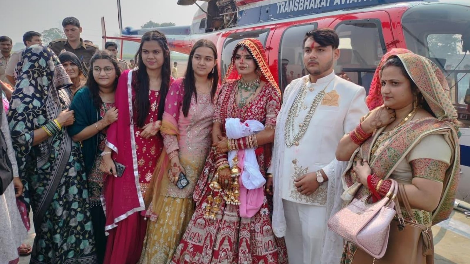 Greater Noida wedding turns heads — groom hires helicopter to fly his bride home