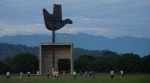 The Open Hand Monument — Chandigarh’s iconic symbol, designed by Le Corbusier to represent peace, unity, and the spirit of giving and receiving. (Express Photo)