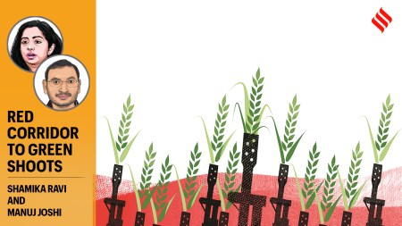 In the Indian context, research published in the ‘Economic and Political Weekly’ finds that even forest cover, a proxy for state inaccessibility, correlates more strongly with Maoist activity than economic backwardness. (Illustration by Illustration: C R Sasikumar)