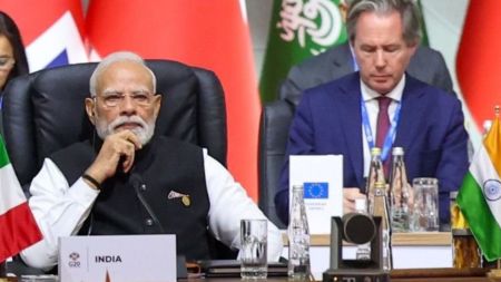 PM Modi at the venue for the G-20 Summit (X/@narendramodi)