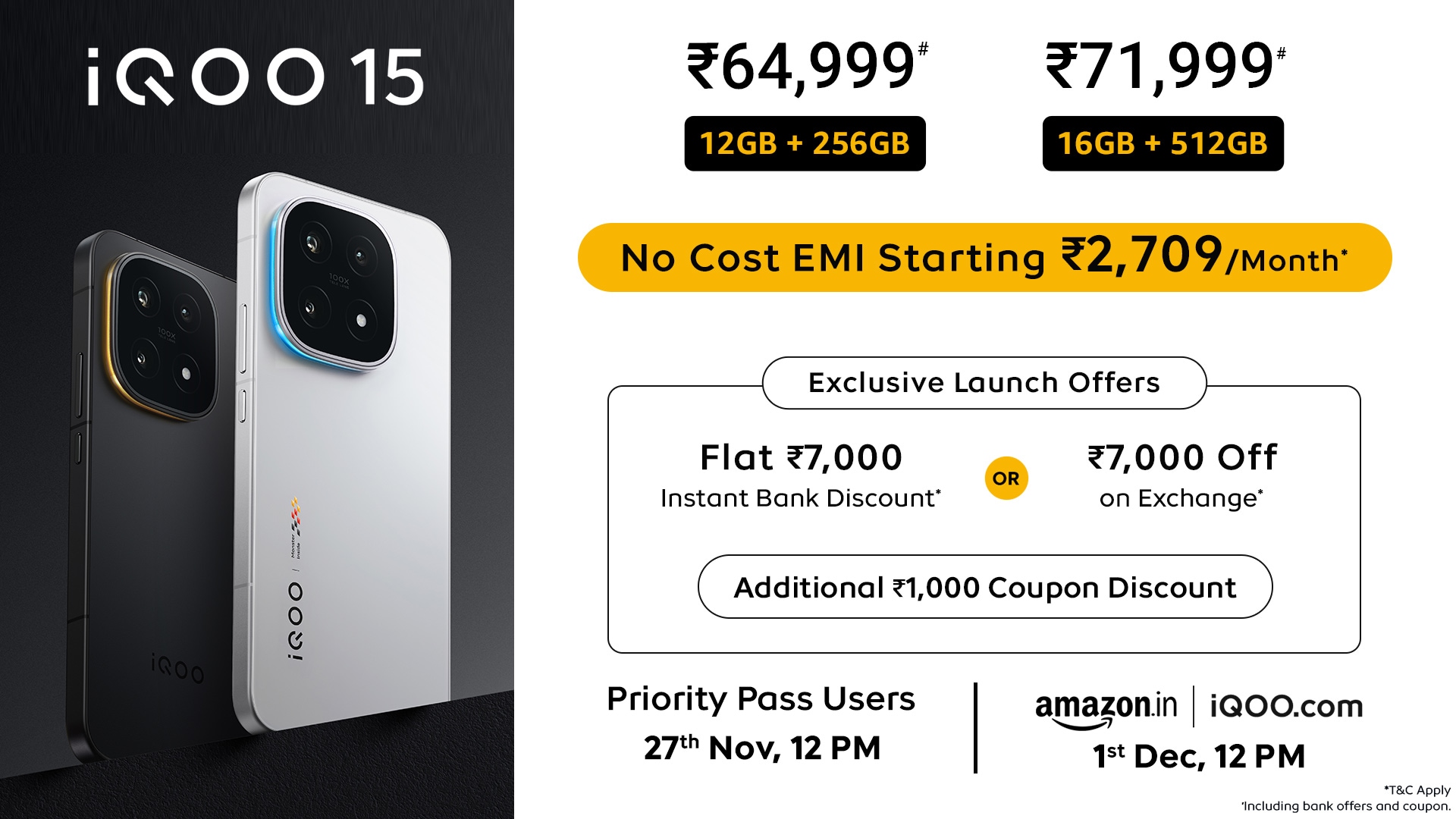 The iQOO 15 packs a 7,000mAh battery.