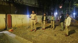 Photos of Forest Department search operation after a leopard was sighted in RBI Colony and Sindh Society in Aundh.