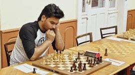 After his coronation as a grandmaster upon winning the title with a round to spare on Friday, it is unlikely that Raahul VS had any time to celebrate. (Image via Special Arrangement)