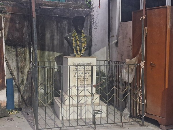 The bust of Bankim Chandra Chattopadhyay at the house in Kolkata. (Express photo: Partha Paul)