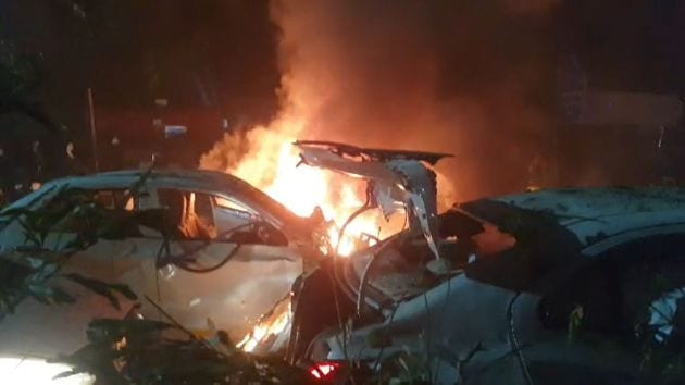 Authorities place the site of the explosion outside the Red Fort Metro Gate 1. (Screengrab from video)