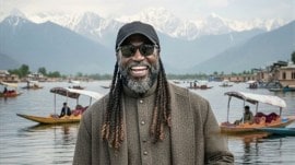 Retired overseas stars such as Chris Gayle featured in the cricket league. Shuaib Masoodi A match unmade in heaven: In J&K, a cricket league unravels