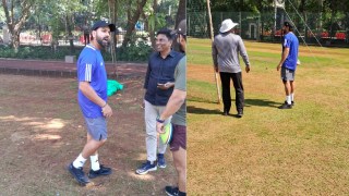 Rohit Sharma makes an appearance at the BKC nets during Mumbai vs Himachal Pradesh Ranji Trophy 2025-26 match