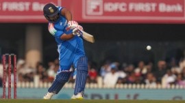 Indian opener Rohit Sharma during the first ODI against South Africa in Ranchi. (PHOTO: AP)