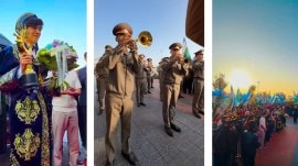 Uzbekistan's Javokhir Sindarov is welcomed at Tashkent Airport as he returned from after winning the FIDE World Cup in Goa. (Screengrabs via UzChess Instagram)