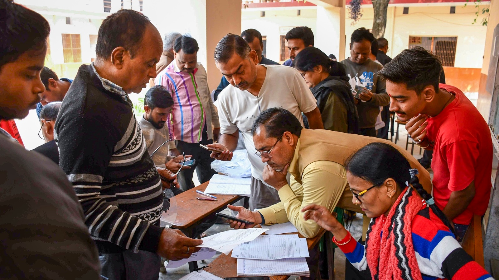 Voters submit forms during special revision drive in Prayagraj
