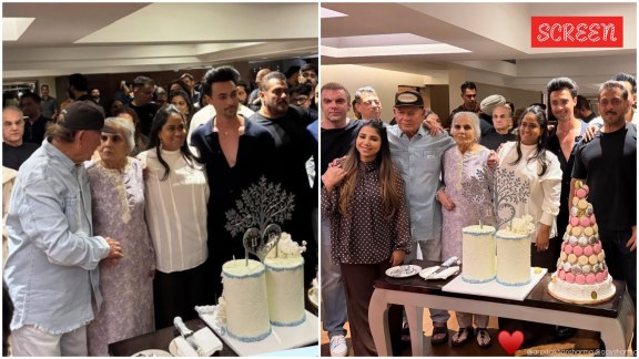 Salman Khan's Khan-daan come together to celebrate parents Salim Khan-Salma Khan's 61st, and Arpita Khan-Aayush Sharma 11th wedding anniversaries