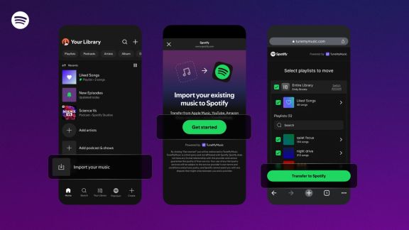 The move marks one of Spotify’s most significant efforts yet to attract subscribers by easing the migration process from competing music apps. (Image: Spotify)