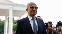 Satya Nadella during a discussion on the future of AGI, dismissed the idea of a single model ruling the world. (Express Image/Reuters)