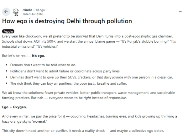 Screenshot of the Reddit post