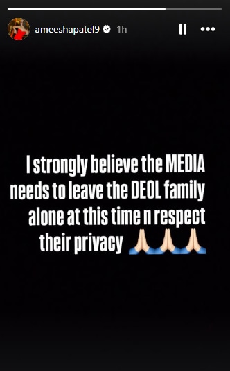 Ameesha Patel's Instagram Story