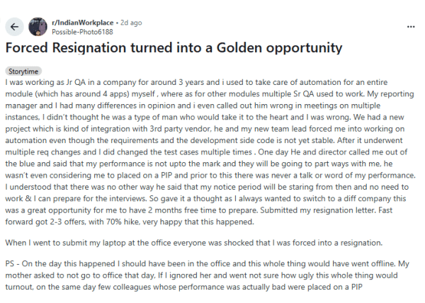 Screenshot of the Reddit post