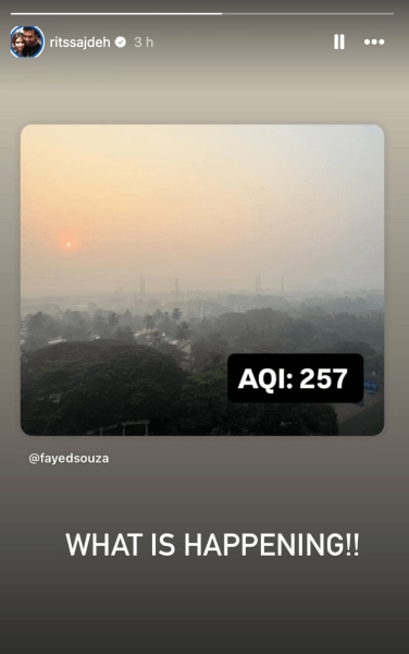 As AQI deteriorates in Mumbai, Rohit Sharma's wife Ritika Sajdeh expresses  concern: 'What is happening?' | Trending News - The Indian Express