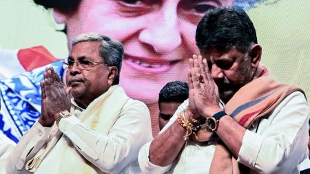 The Congress central leadership stepped in, saying it will intervene to broker peace between Karnataka Chief Minister Siddaramaiah and Deputy CM D K Shivakumar. (File Photo)