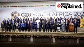 Leaders and delegates pose for a group photo, on the opening day of the G20 Leaders' Summit, in Johannesburg, South Africa, Saturday, Nov. 22, 2025. (Gianluigi Guercia/Pool Photo via AP)